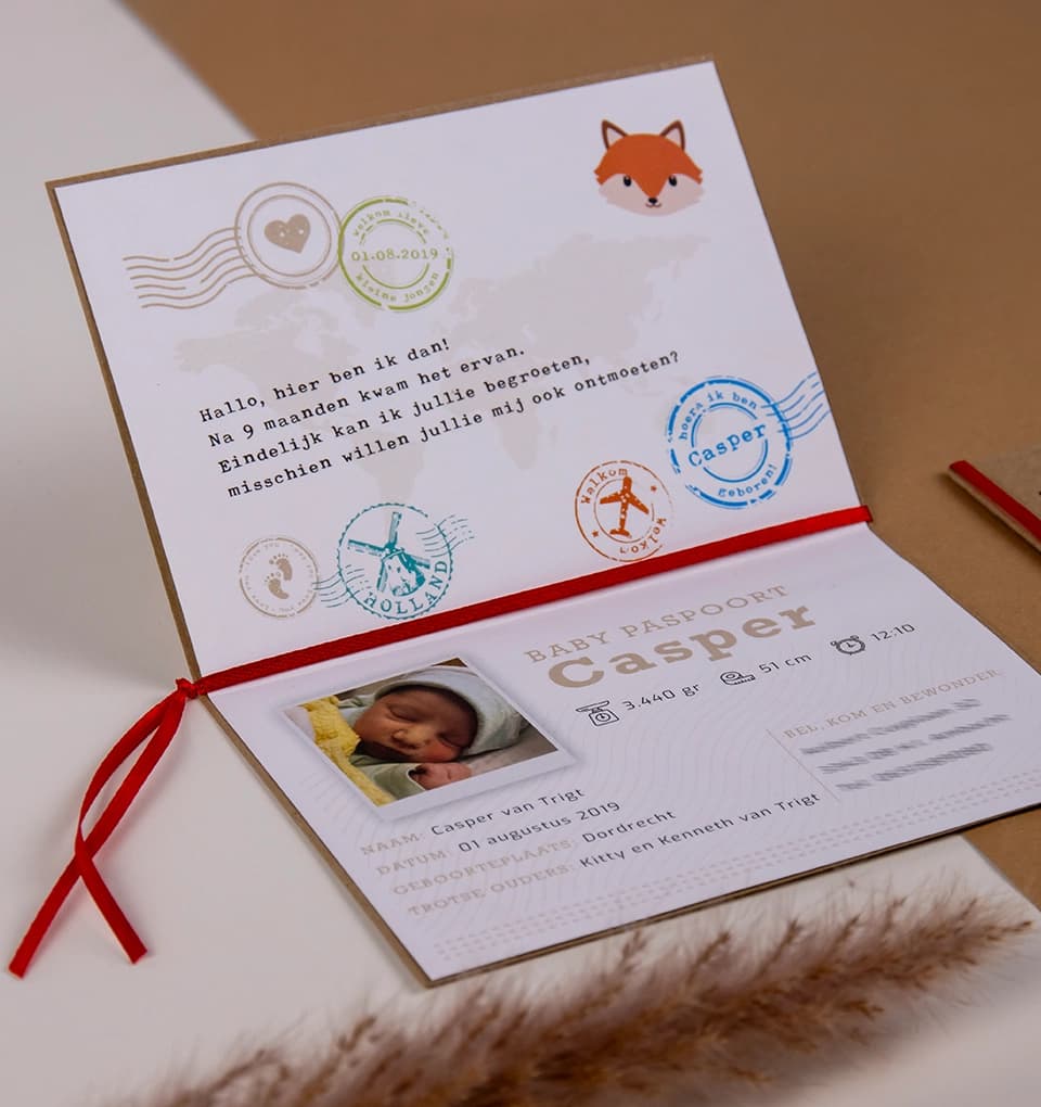 Geboorte kaartje voor Casper